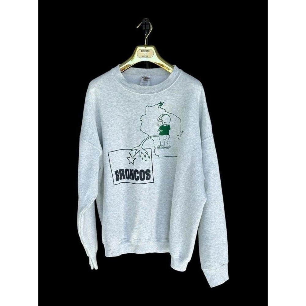 Vintage Green Bay Packers Piss On Denver Broncos Fan Crewneck Sweatshirt 3XL 90s